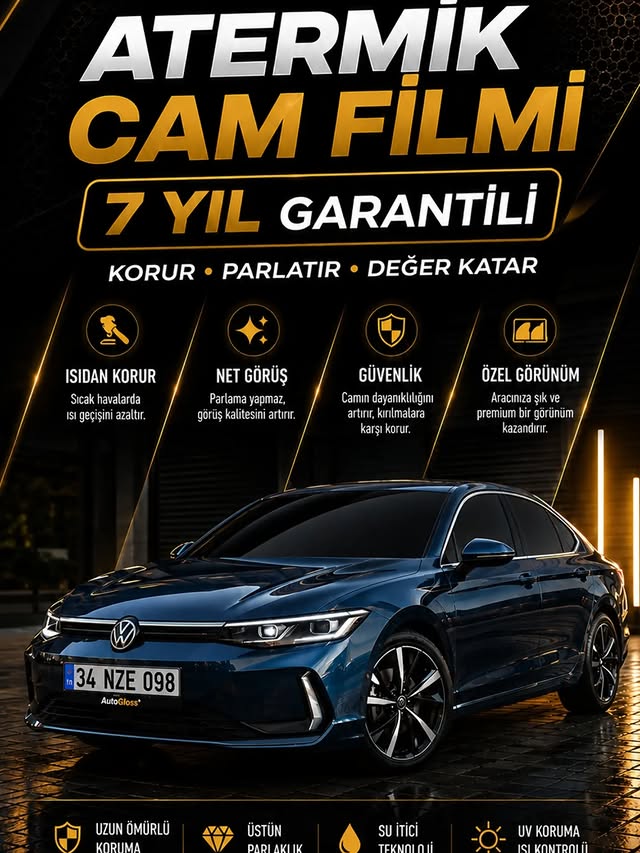 Ümraniye'de Volkswagen ID.7 atermik cam filmi uygulaması